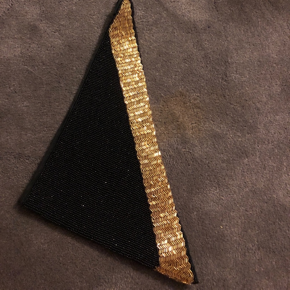 NWOT black and gold scarf necklace